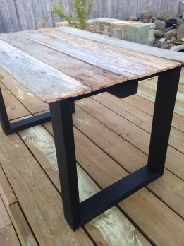 Bespoke Wooden Table. Fence Paling Top